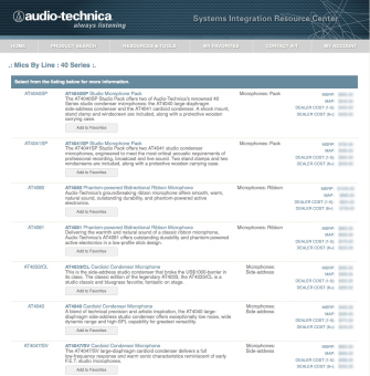 Audio-Technica System Integrator Resource Center Extranet