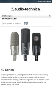 Audio-Technica US Responsive Website