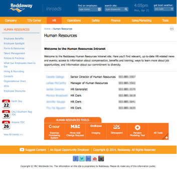 Reddaway Intranet (Inroads)