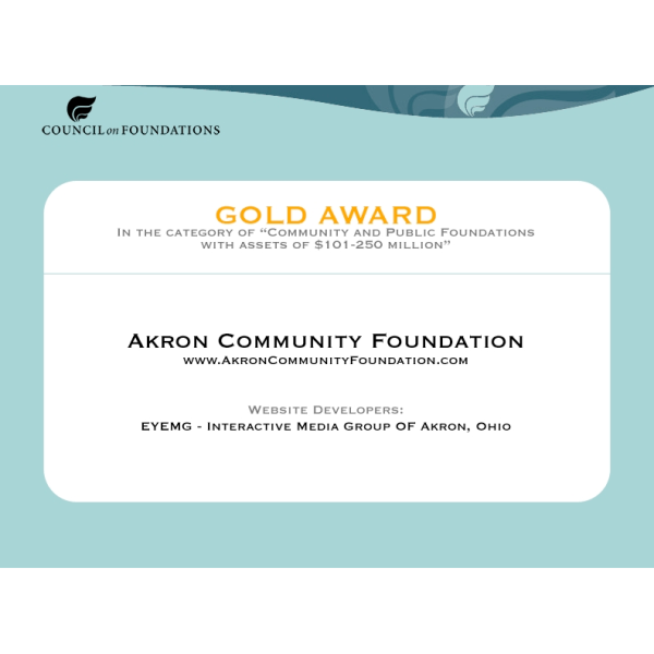 Council on Foundations Wilmer Shields Rich Awards Program (Gold) - 2005