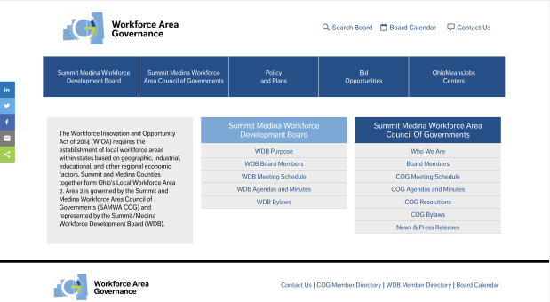 Workforce Area Governance Website