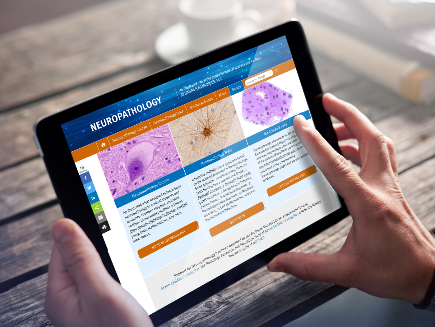 Viewing the Neuropathology Website on an iPad